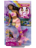 Кукла Barbie - Barbie Flower Magic Mermaid, с тъмна коса