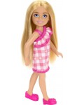 Кукла Barbie Chelsea - С розова карирана рокля