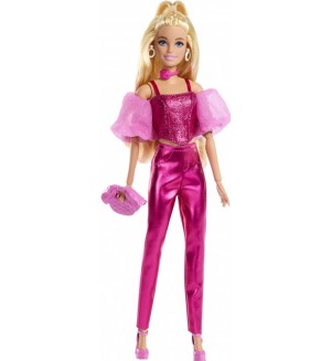 Кукла Barbie Deluxe Style - Розов тоалет с металически ефект