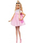 Кукла Barbie Deluxe Style - С къса розова рокля и дълга руса коса