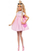 Кукла Barbie Deluxe Style - С къса розова рокля и дълга руса коса