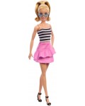Кукла Barbie Fashionistas - С черно-бял потник и розова пола