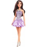Кукла Barbie Fashionistas - С кафявакоса и блестяща лилава рокля