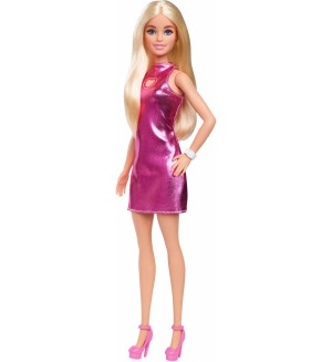 Кукла Barbie Fashionistas - С руса коса и блестяща розова рокля