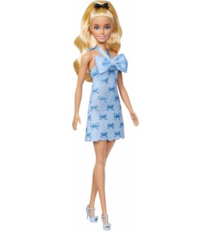 Кукла Barbie Fashionistas - Със синя рокля на панделки 