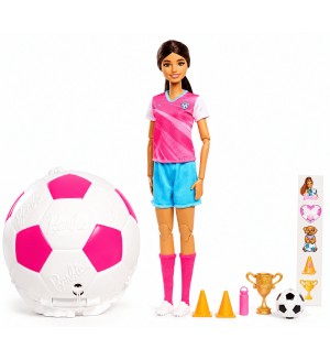 Кукла Barbie Roll and Reveal - Футболистка, с 8 изненади и футболна топка