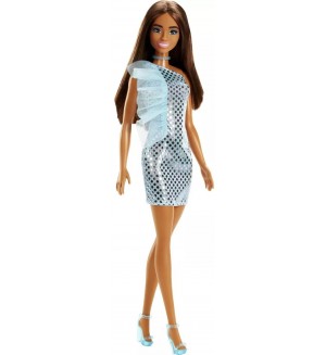 Кукла Barbie - Със синьо-зелена рокля с пайети