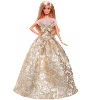 Кукла Barbie Signature - 2025 Holiday, със златиста рокля