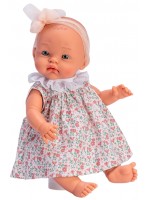 Кукла Asi Dolls - Бебе Алекс, с панделка и рокля на цветя, 36 cm