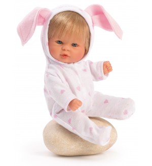 Кукла-бебе Asi Dolls - Чикита, с пижамка със пухкави ушички, 20 cm