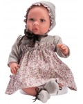 Кукла-бебе Asi Dolls - Лея, с рокля и кафява панделка, 46 cm