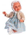 Кукла-бебе Asi Dolls - Лея, със светлосиня рокля на цветя, 46 cm