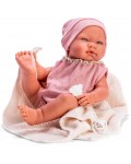 Кукла-бебе Asi Dolls - Мария, с розово боди и бежово одеало, 43 cm