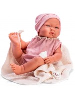 Кукла-бебе Asi Dolls - Мария, с розово боди и бежово одеало, 43 cm