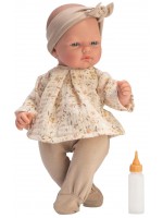Кукла-бебе Asi Dolls - Оли, с ританки и блузка на цветя, 30 cm