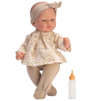 Кукла-бебе Asi Dolls - Оли, с ританки и блузка на цветя, 30 cm