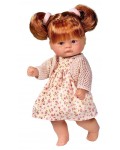 Кукла бебе Asi Dolls - Розали, с флорална рокля и бежова жилетка, 20 cm