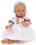 Кукла бебе Asi - Коке с бяла рокля и шапка с дантели, 36 cm