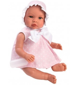 Кукла бебе Asi - Лея, с розова рокля на бели звезди, 46 cm Кукла бебе Asi - Лея, с розова рокля на бели звезди, 46 cm