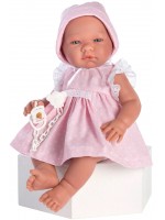 Кукла-бебе Asi - Мария, с розова рокля на бели точки, 43 cm