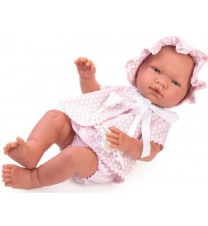 Кукла бебе Asi - Мария, с розово костюмче на точки, 43 cm