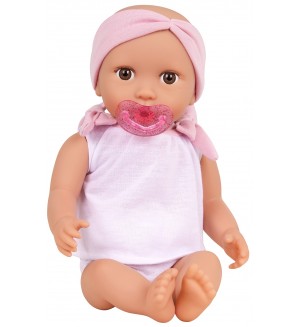 Кукла-бебе Battat Lulla Baby - С боди, биберон с брокат и лента за глава