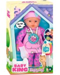 Кукла-бебе Loko Toys - Baby King, с биберон и 36 звука, момиче, 37 cm