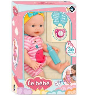 Кукла-бебе Loko Toys - Le Bebe, с шише и магическа залъгалка, 40 cm