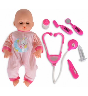 Kукла-бебе Moni - С докторски принадлежности, 36cm