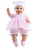 Кукла-бебе Paola Reina Manus - Ейми, с розова туника и панталонки, 36 cm