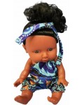 Кукла бебе Raya Toys - Happy Baby Every Day, Дълга коса/Гащеризон
