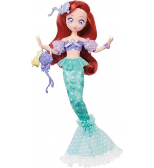 Кукла Disney Princess - Ариел, манга стил, с лилав топ и чантичка мида