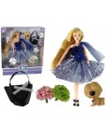 Кукла Lean Toys - Emily, с черна чанта и кученце, 30 cm