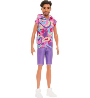 Кукла Mattel Barbie Fashionistas - 227, Ken, с тъмна коса и цветен потник