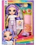 Кукла MGA Entertainment Rainbow High Junior High - Violet Willow, парти с пижама, 23 cm 