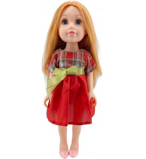 Кукла Moni Toys - Darling Doll, с червена рокля и рижава коса, 46 cm 