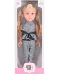 Кукла Moni Toys - Darling Doll, със сив кариран тоалет, 46 cm 