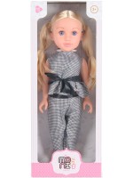 Кукла Moni Toys - Darling Doll, със сив кариран тоалет, 46 cm 