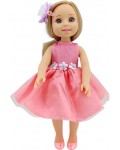 Кукла Moni Toys - Fairy Doll, с розова рокля, гребен и шнола, 38 cm 