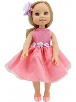Кукла Moni Toys - Fairy Doll, с розова рокля, гребен и шнола, 38 cm 