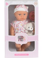Кукла Moni Toys - Lovely Baby, с дрешки на цветя и аксесоари, 30 cm