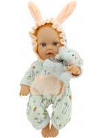 Кукла Moni Toys - Lovely Baby, с костюм на зайче и аксесоари, 30 cm