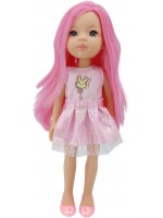 Кукла Moni Toys - Pretty Doll, с розова коса и рокля, 33 cm 