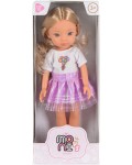 Кукла Moni Toys - Pretty Doll, с руса коса и лилава пола, 33 cm 