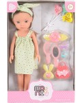 Кукла Moni Toys - Pretty Doll, със зелена рокля и аксесоари, 33 cm 