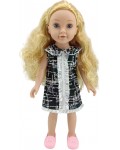 Кукла Moni Toys - Pretty Girl, с черно-бяла рокля, 46 cm