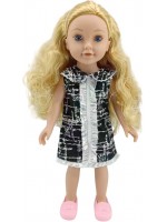 Кукла Moni Toys - Pretty Girl, с черно-бяла рокля, 46 cm Кукла Moni Toys - Pretty Girl, с черно-бяла рокля, 46 cm