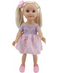Кукла Moni Toys - Pretty Girl, с розова рокля и коса на две опашки, 46 cm