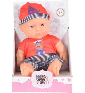 Кукла Moni Toys - С червени дрешки, 20 cm 