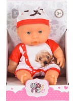 Кукла Moni Toys - С червено-бяло боди и шапка, 20 cm 